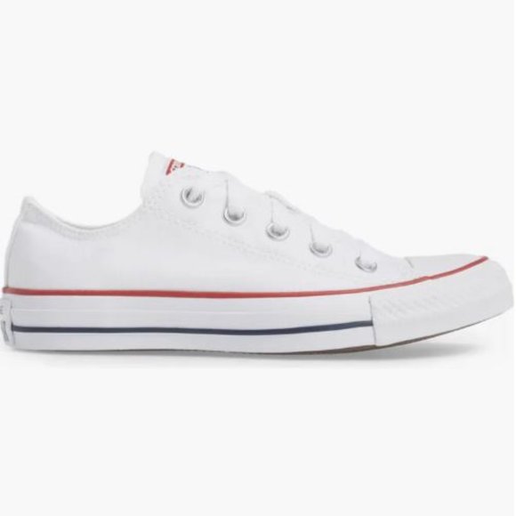 Converse White Sneakers with Red and Blue Stripes - Picture 3 of 16